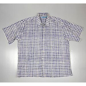 Tori Richard Button Up‎ Shirt Mens XL. Geometric Pattern 100% Cotton Lawn